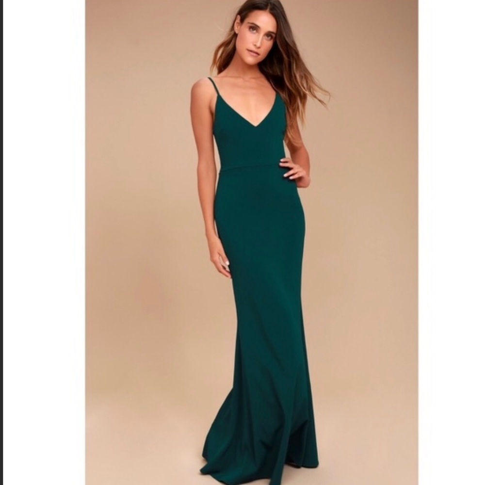 LULU’s Infinite Glory Forest Green Maxi Dr…